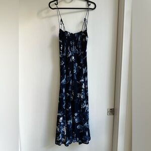 Reformation Juliette Midi Dress in Lottie Blue Floral Print - Size 2 - NWOT